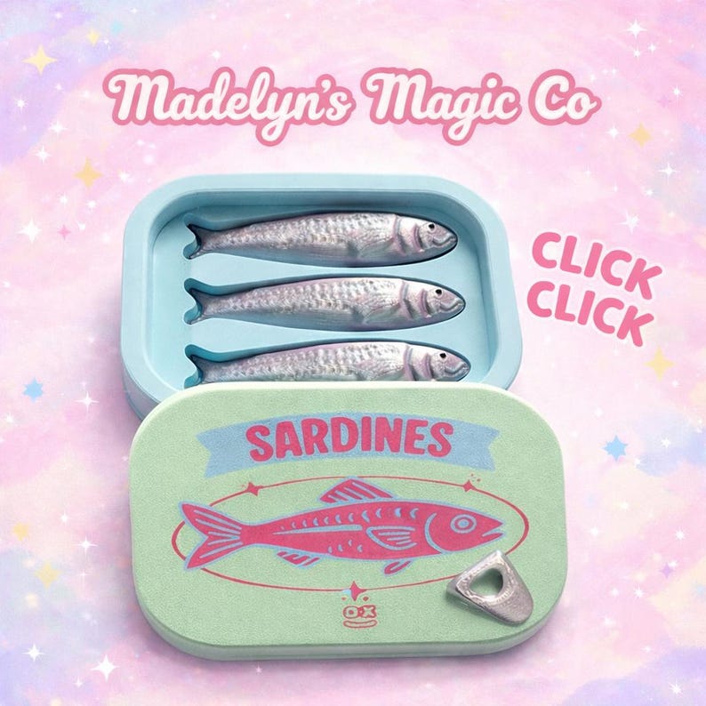 Sardine fidget clicker ~ sensory toy ~ clicker ~ fidget toy ~ clicker toy image 4