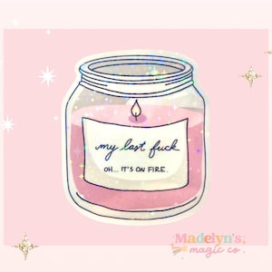 My Last F Candle StickerPhone Stickers Stickers For Girl Bow Journal Stickers  Laptop Aesthetic Sticker Tumbler Coquette Sticker