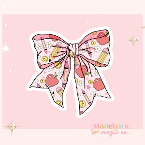 Pink Bow Teacher Sticker  | Teacher Sticker | Teacher Sticker | Water Bottle Sticker | Laptop Sticker | FREE SHIPPING! ~ Coquette teacher