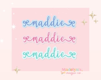 Personalized Coquette Bow Name Sticker | Custom Name Sticker | Water Bottle Sticker | Laptop Sticker | FREE SHIPPING!