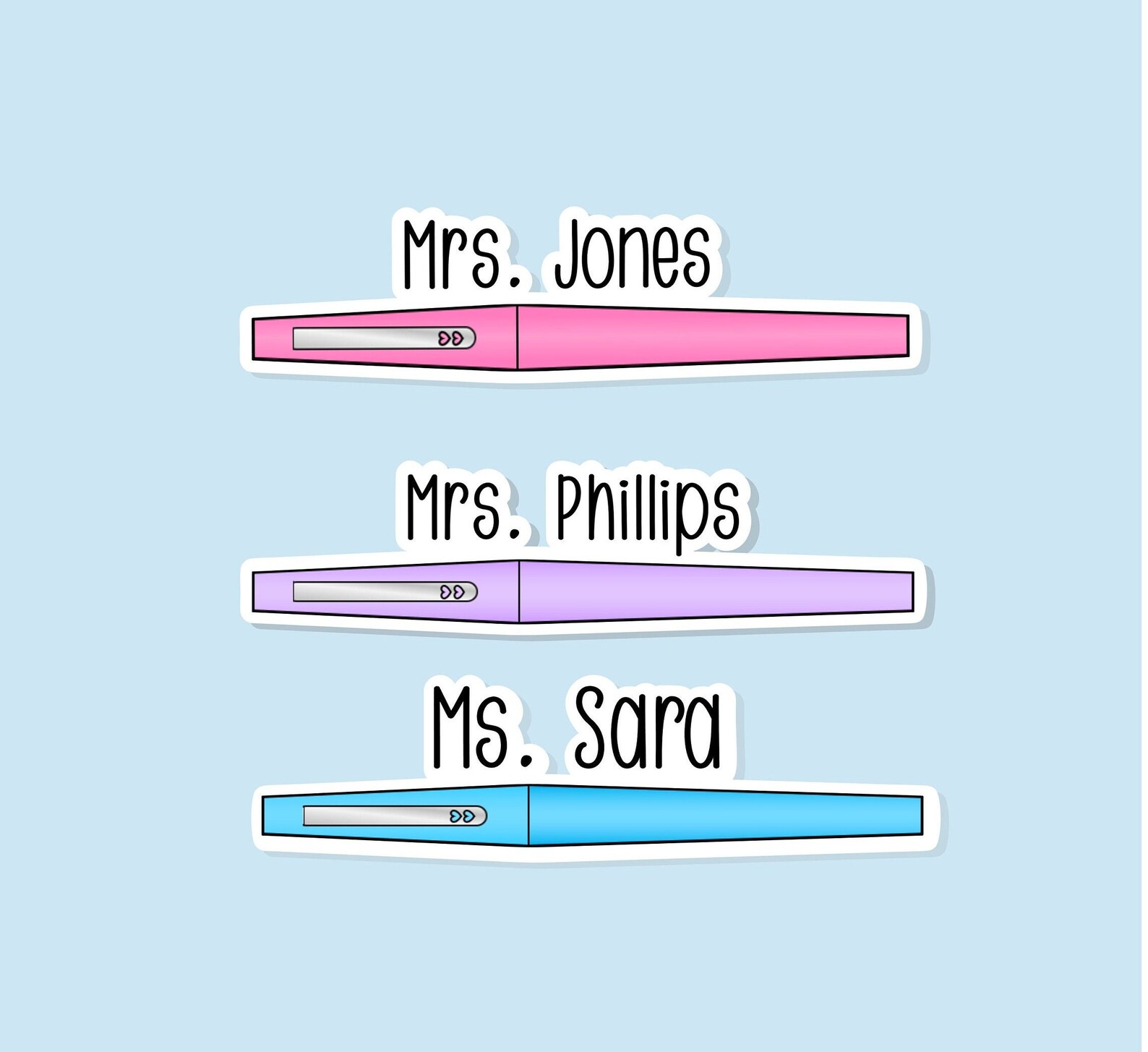Personalized Flair Pen Sticker | Custom Name Sticker | Teacher Sticker ...