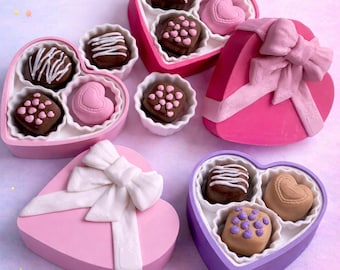 Heart Chocolate Box Clicker ~Valentine Fidget Toy ~Cute Desk Toy ~ Chocolate Lover Gift ~ Anxiety Clicker ~ Handmade Fidget