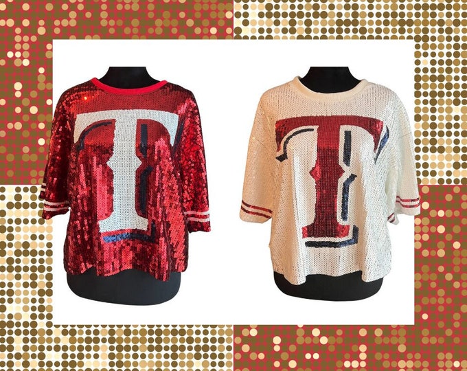 Texas Rangers Sequin Crop Top - Etsy