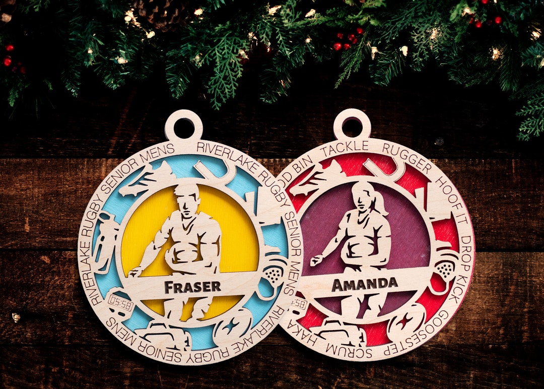 Rugby Ornament Personalized Christmas Ornament With Name Etsy