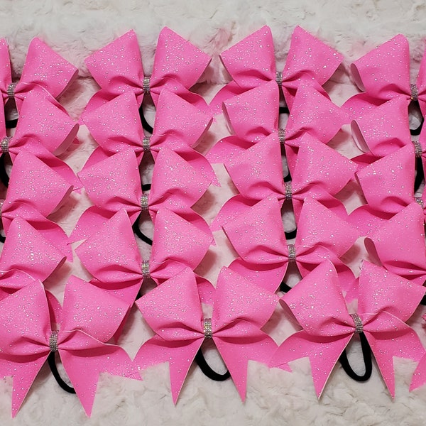 Pink Glitter Cheer Bow, Team Bows, Team discounts, CustomBowsByKaley