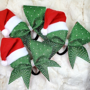 Christmas Cheer Bow Santa Hat Cheer Bow Team Bows Christmas Bows Allstar cheer Custom Bows by Kaley
