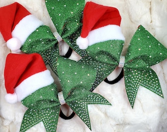 Christmas Cheer Bow Santa Hat Cheer Bow Team Bows Christmas Bows Allstar cheer Custom Bows by Kaley