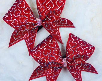 Red Valentine Cheer bow
