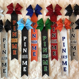 Pin Me Ribbon Cheer Pin Me Bag Tag Competition Gifts Good Luck Pins Lanyard