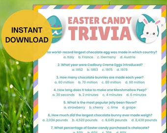 Easter Candy Trivia Game | Printable Easter Game | Easter Activity For Kids and Adults | Party Game | Family Game | Classroom Game