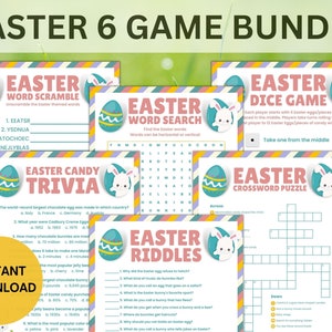 Printable Easter Game Bundle | Easter Activity For Kids and Adults | Easter Party Game | Family Game | Classroom Game