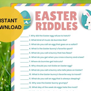 Printable Easter Riddles Game | Printable Easter Game | Easter Activity For Kids and Adults | Party Game | Family Game | Classroom Game