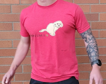 Camiseta con gráfico humorístico de triblend jaspeado con diseño de perro "No me importa una mierda"