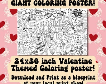 Tovagliette da colorare per San Valentino, tovaglietta a forma di cuore stampabile, download istantaneo di attività per San Valentino, attività di classe per San Valentino - Italia