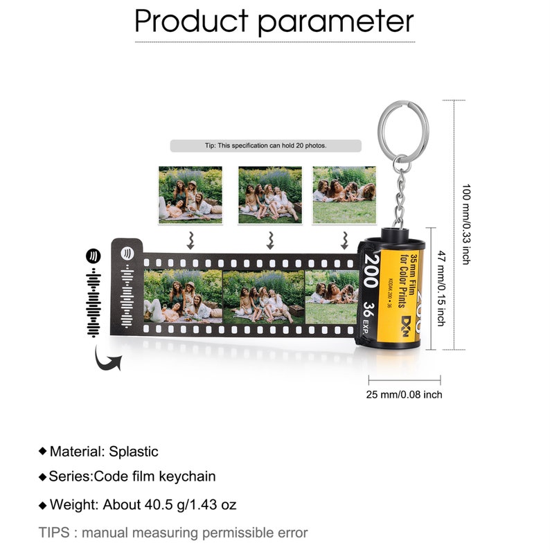 Personalized Photo Film Roll Keychain, Custom Picture Keychains, 5-20 ...