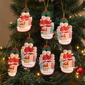 Family Christmas Ornaments, Christmas Tree Wood Ornaments, Family Dog Name Decor, Christmas Bauble, Xmas Decor, Christmas Keepsake image 4