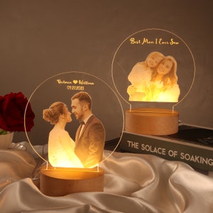 Photo Night Light, Personalized Night Light, Custom Night Lamp,Baby Night Light,Engraved Name LED Night Light,Nursery Decor,Mothers Day Gift