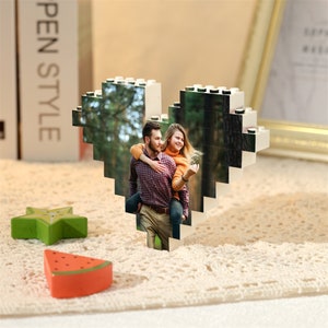 Heart Photo Building Blocks, Building Blocks with Picture, Photo Block Decoration, Memory Puzzle, Your Image Printed Building Blocks