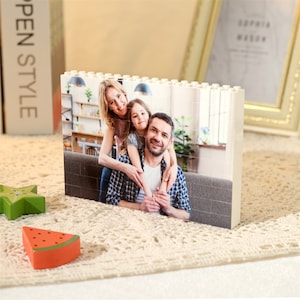 Photo Building Blocks, Picture Blocks Ornament, Photo Block Decoration, Rectangular Blocks, Picture Memory Puzzle Decor for Family