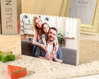 Photo Building Blocks, Picture Blocks Ornament, Photo Block Decoration, Rectangular Blocks, Picture Memory Puzzle Decor for Family