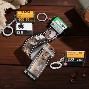 Personalized Photo Film Roll Keychain, Custom Picture Keychains, 5-20 Photo, Mothers Day Gift, Birthday Gift, Gift for Lovers Friends Family