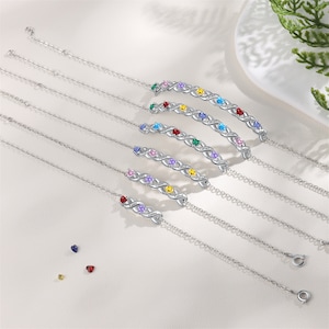 Family Birthstone Bracelets, Grandma Birthstone Bracelet, Bridesmaid Gift, Engraved Bracelet, Mother Bracelet, Best Friendship Bracelet