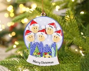 My Grandkids Christmas Ornaments, Wood Tree Ornaments with Names, Grandchild Christmas Bauble, Our Grandson Christmas Keepsake