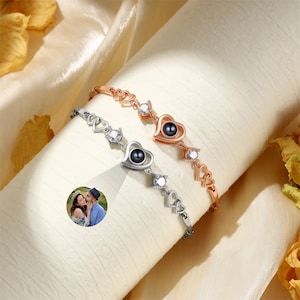 Projection Bracelets with Photo, Personalized Photo Bracelet, Pictures Inside Bracelet, Memorial Bracelet for Women