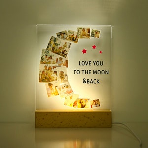 Personalized 14 Photo Night Light with Name, Custom Name Pictures Light Lamp, Mothers Night Light, Room Decor,Nursery Decor,Mothers Day Gift