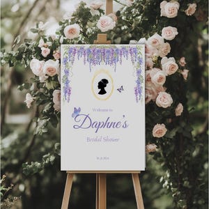 Bridgerton Bridal Shower Welcome Sign Template | Wisteria Bridal | Bridgerton Sign | Regency Era | Lavender Welcome | Instant Download