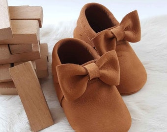 Brown Sofia Leather Baby Shoes Soft Sole Shoes Handmade Baby Gift New Baby Gifts Gifts For Baby Girls Toddler Shoes Baby Girl Leather Shoes