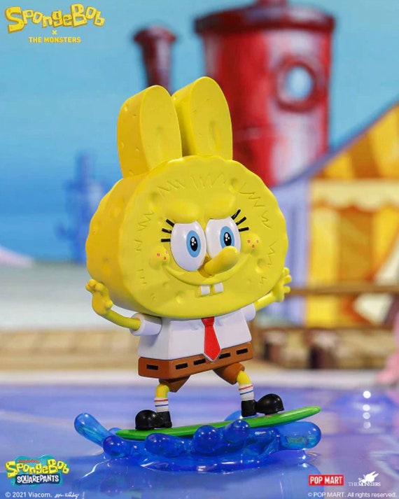 Pop Mart Spongebob X the Monsters Labubu Opened Blind Box surfing 