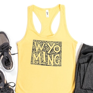 Wyoming Map Tank Top, Wyoming Lover Tank,  Wyoming Souvenir, Wyoming Trip Tank, Wyoming State Tank, Women Tank, Racerback Tank