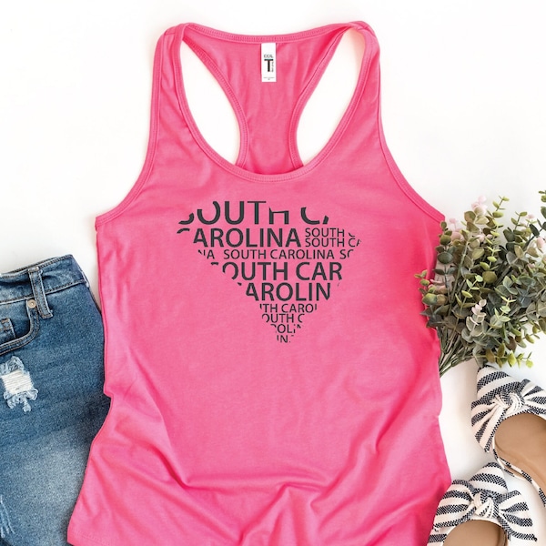 South Carolina Map Tank Top, South Carolina Lover Tank, SC Souvenir, SC Trip Tank, SC State Tank, Women Tank, Racerback Tank