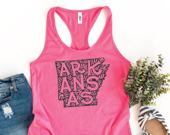 Arkansas Map Tank Top, Arkansas Lover Tank, Arkansas Souvenir, Arkansas Trip Tank, Arkansas State Tank, Women Tank, Racerback Tank