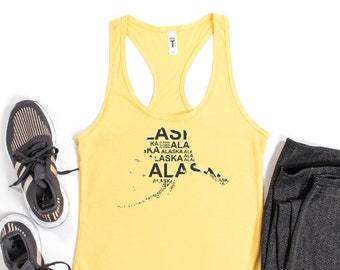 Alaska Map Tank Top, Alaska Lover Tank, Alaska Souvenir, Alaska Trip Gift, Alaska Hiking Tank, Alaska Summer Tank, Alaska vibes Women Tank