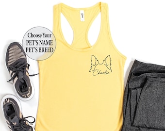 Custom Dog Ears Tank, Dog Mom Tank, Custom Dog Tank Gift for Mom, Dog Lover Shirt, Dog Mom Tank, Gift for Dog Mom, Dog Breeds Tank, Dog Tank