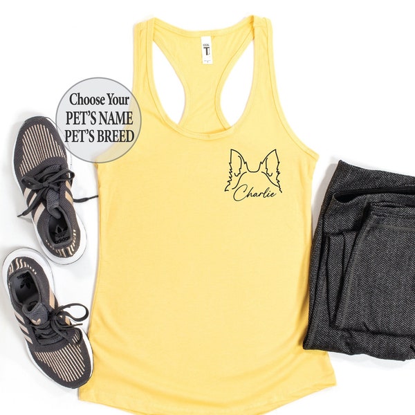 Custom Dog Ears Tank, Dog Mom Tank, Custom Dog Tank Gift for Mom, Dog Lover Shirt, Dog Mom Tank, Gift for Dog Mom, Dog Breeds Tank, Dog Tank