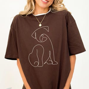 Dog Line Art Shirt, Dog Silhouette Shirt, Dog Lover Shirt, Dog Mom Shirt, Dog Drawing Shirt, Dog Dad Tee, Dog Lover Gift, Aesthetic Dog Tee