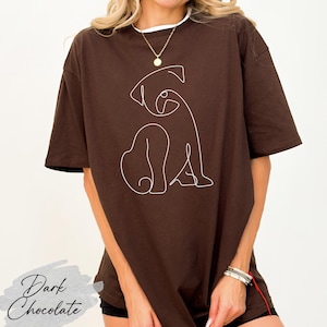 Dog Line Art Shirt, Dog Silhouette Shirt, Dog Lover Shirt, Dog Mom Shirt, Dog Drawing Shirt, Dog Dad Tee, Dog Lover Gift, Aesthetic Dog Tee