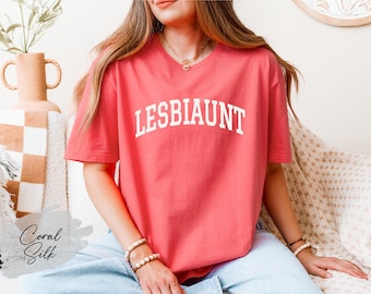 Collegiate T-Shirt for Lesbian Aunt, Pregnancy Announcement Shirt for Sister, LGBTQ Family Tee, Lesbiaunt Shirt, Lesbian Aunt Gift