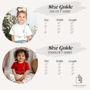 a child's size guide for a toddler