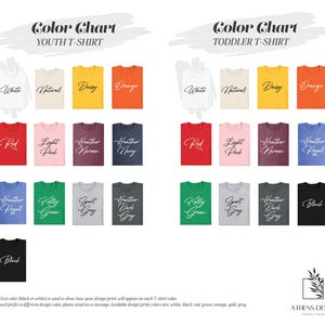 the color chart for a women's shirt