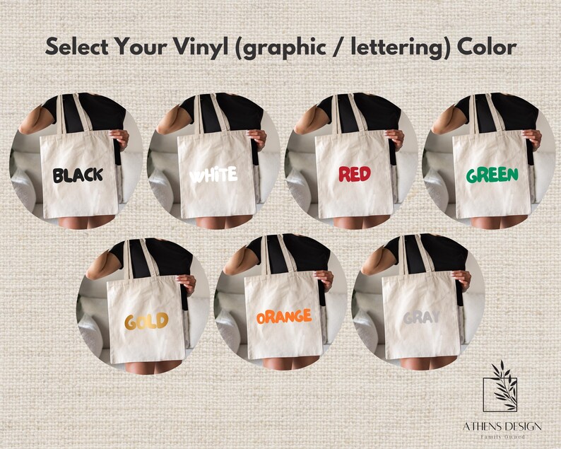 a person holding a white bag with six different logos