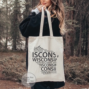 Wisconsin Tote Bag, Wisconsin Map Tote Bag, Wisconsin Lover Tote Bag, Wisconsin Souvenir, Wisconsin Trip Tote Bag, Wisconsin Gift Bag