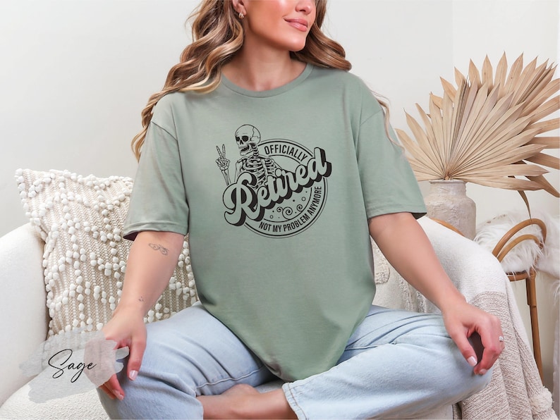 Halloween Officially Retired Tshirt, Retirement Party Halloween, Funny Grandpa Shirt, Halloween Grandma Gift, Funny Skeleton Shirt, Shirts image 1