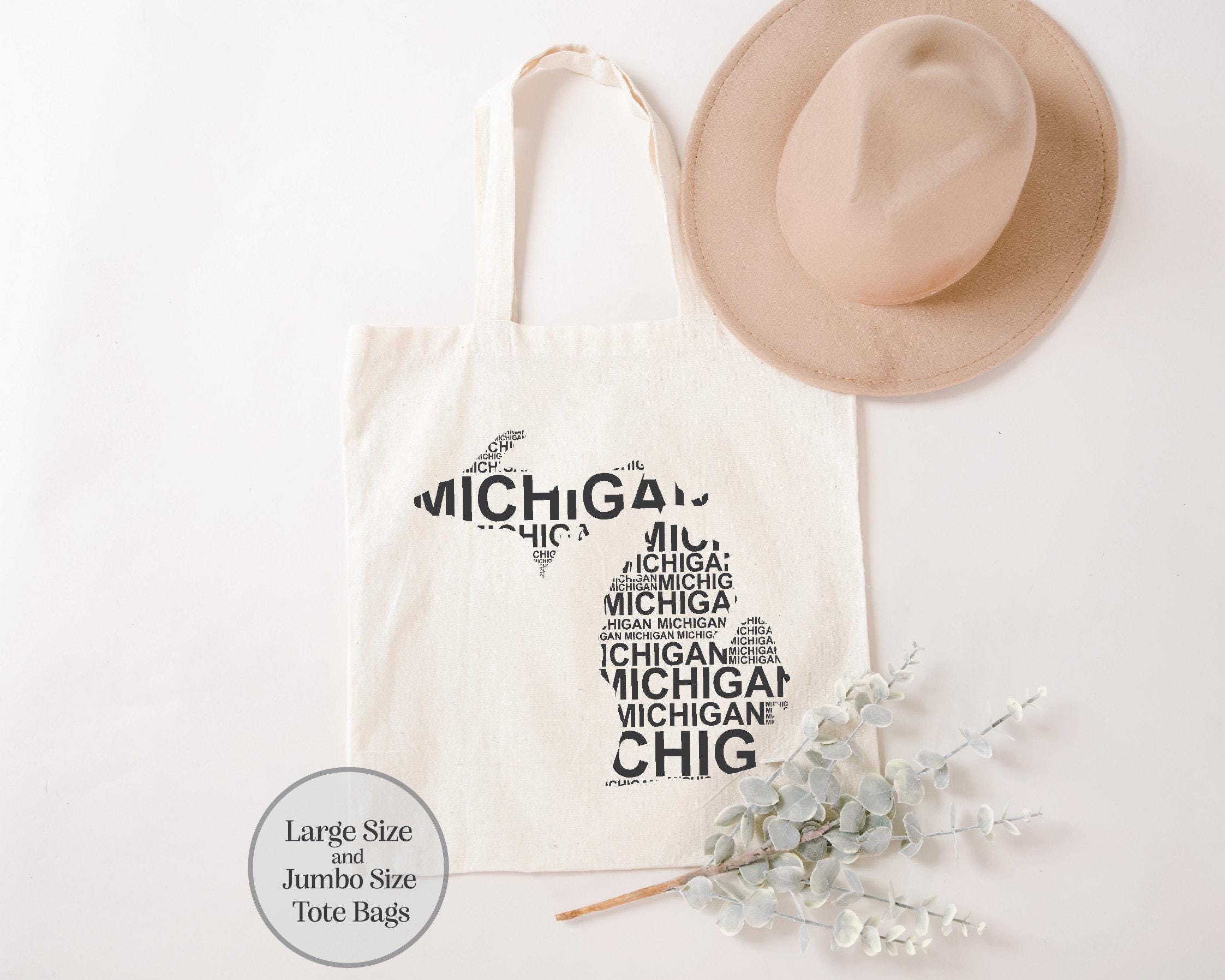Michigan Map Canvas Tote Bag - Xplorer Maps