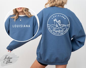 Louisiana State Sweatshirt, Louisiana Graphic Sweatshirt, Louisiana Pride Crewneck, Louisiana Lover Sweatshirt, Louisiana Travel Souvenir