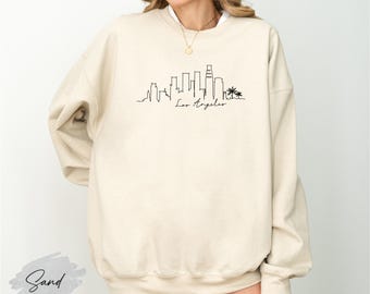 Los Angeles Skyline Sweatshirt, Los Angeles Travel Gift, Los Angeles Souvenir, LA Crewneck, Los Angeles Travel Outfit, Los Angeles Lover Top
