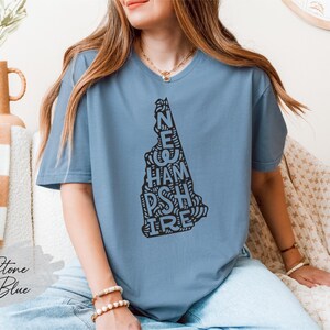 New Hampshire State Map Shirt, New Hampshire Souvenir, Granite State T-Shirt, New Hampshire Local Gift Idea, New Hampshire Pride Tee